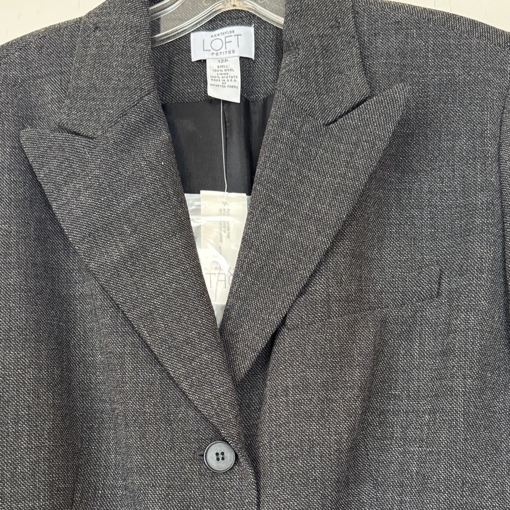 LOFT Charcoal 100 % Wool Blazer Jacket for Women - Picture 3 of 10